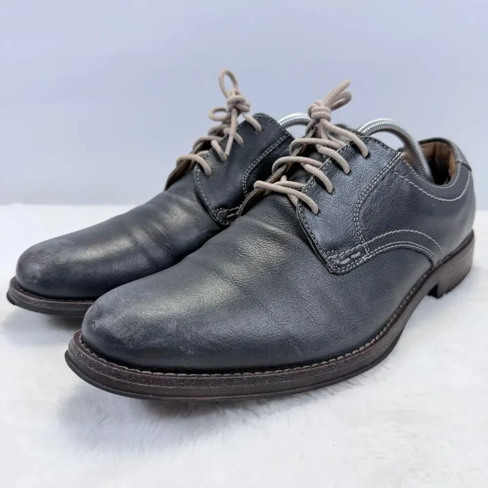 Dockers Men’s Black Leather Oxford Dress Shoes Size 10 Lace-Up